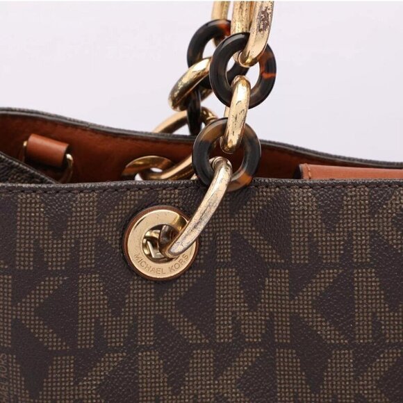 Michael Michael Kors Signature Coated Canvas Medium Cynthia Tote Designer Bag - Picture 10 of 16